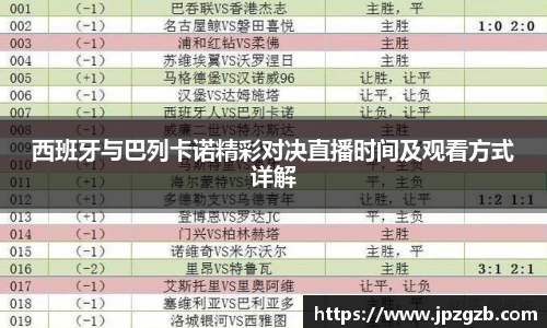 西班牙与巴列卡诺精彩对决直播时间及观看方式详解